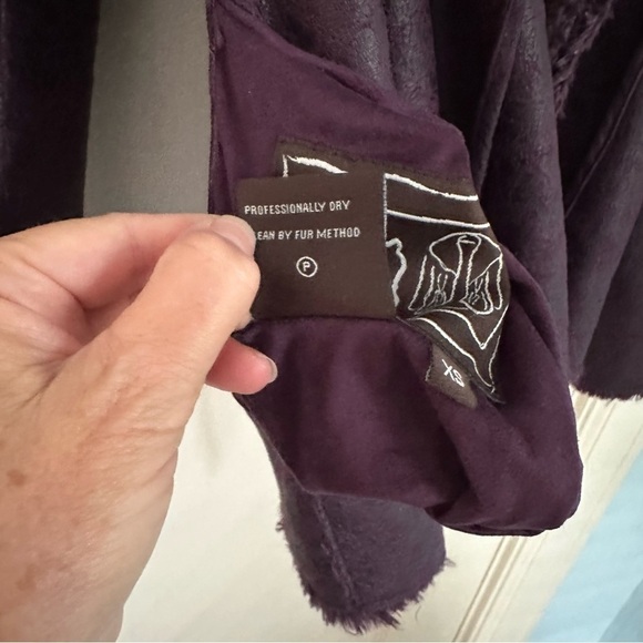 Chi by Falchi Poncho Cape Coat Purple Animal Print Fairy Bell Sleeves Size XS - Picture 9 of 10